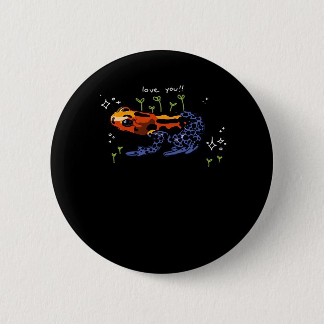 Badge Rond 5 Cm Grenouille Qui T'Aime Simple Style Classique (Devant)