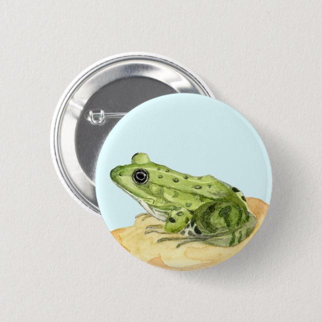 Badge Rond 5 Cm Grenouille verte (Devant & derrière)