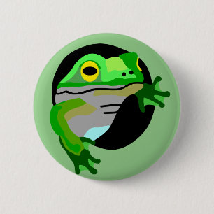 Badge Rond 5 Cm Grenouille verte
