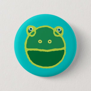 Badge Rond 5 Cm grenouille verte