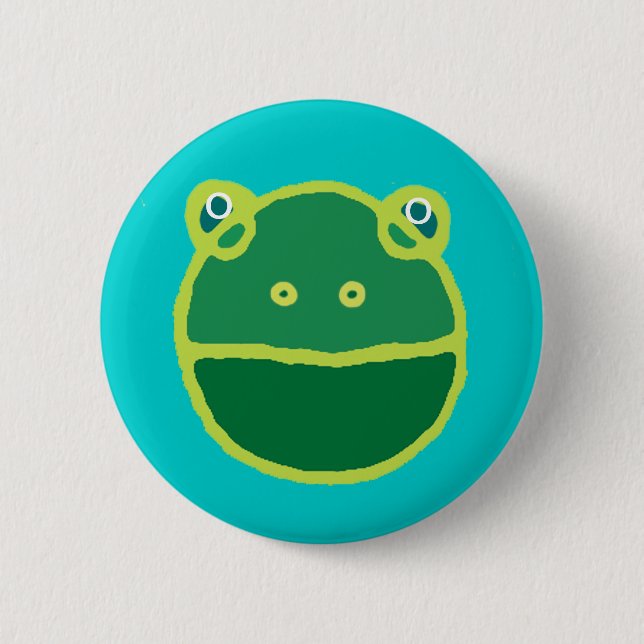 Badge Rond 5 Cm grenouille verte (Devant)