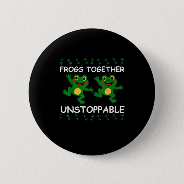 Badge Rond 5 Cm Grenouilles ensemble imparables amateurs d'animaux (Devant)
