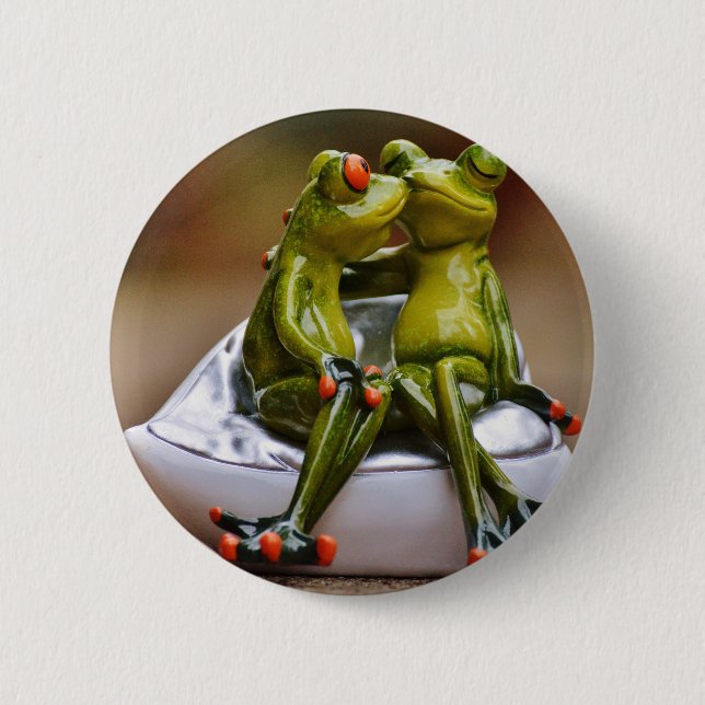 Badge Rond 5 Cm Grenouilles joyeuses (Devant)