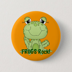 Badge Rond 5 Cm Grenouilles Mignonnes Rock Amour Produits Grenouil