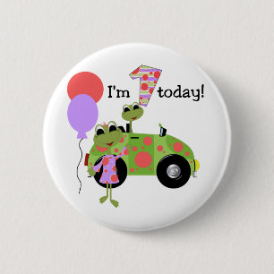 Badge Rond 5 Cm Grenouilles Mod 1er anniversaire