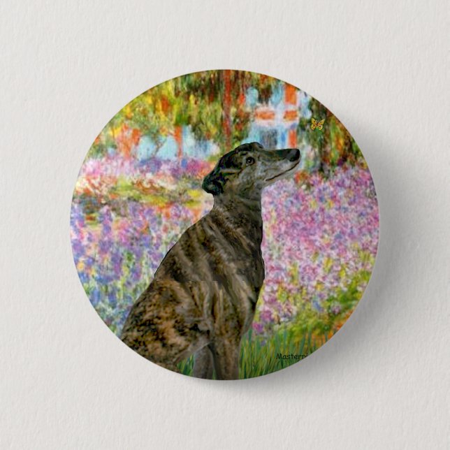 Badge Rond 5 Cm Greyhound (br2) - Jardin (Devant)