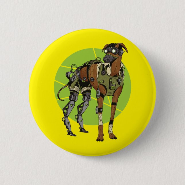 Badge Rond 5 Cm Greyhound Chig Cyborg Design (Devant)