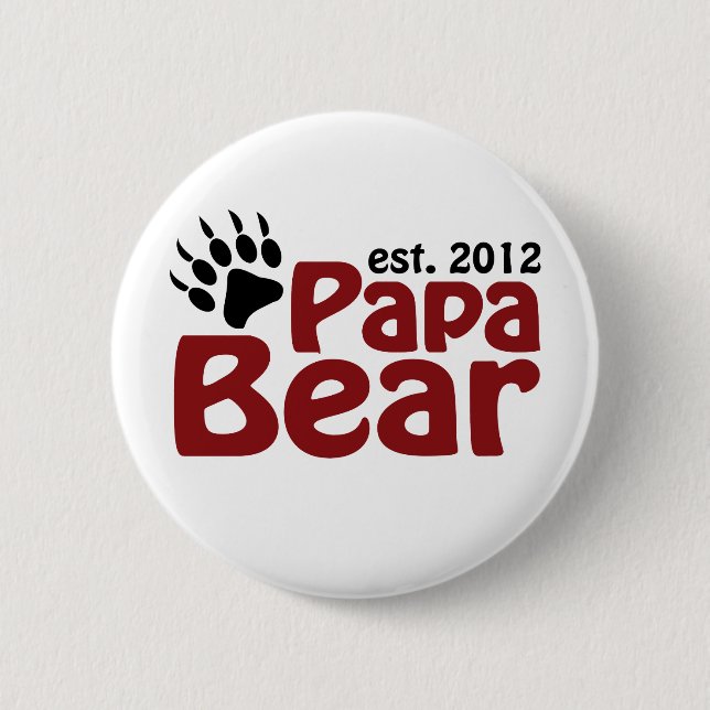 Badge Rond 5 Cm griffe d'ours de papa 2012 (Devant)