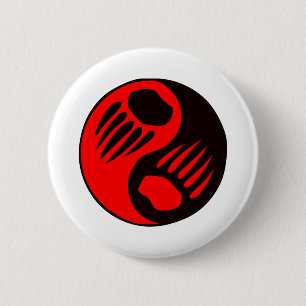 Badge Rond 5 Cm Griffe d'ours Yin Yang
