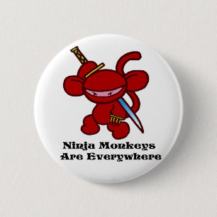 Badge Rond 5 Cm Griffe rouge de Ninja