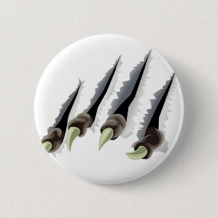 Badge Rond 5 Cm Griffes de créature déchirant par l'arrière - p