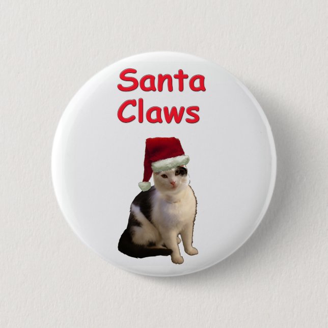 Badge Rond 5 Cm Griffes de Père Noël (Devant)