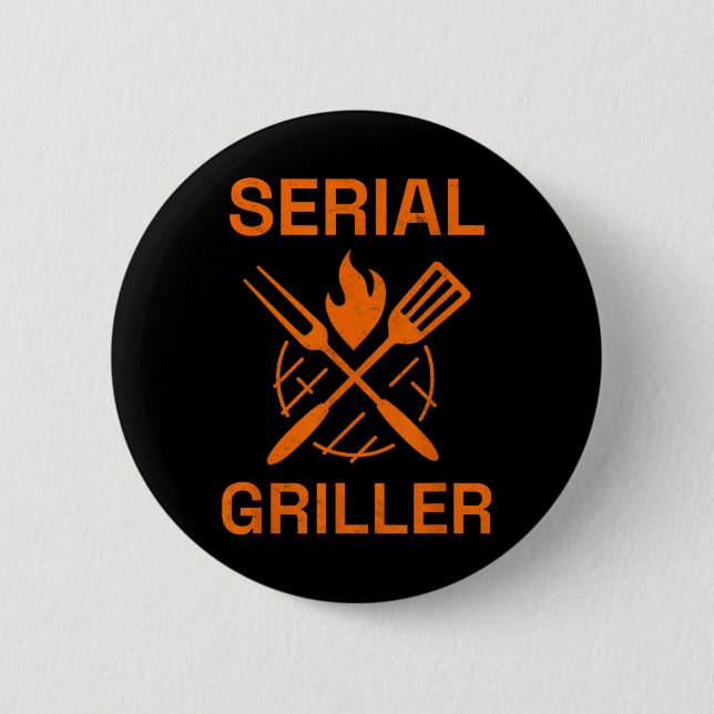 Badge Rond 5 Cm Griller série Grill Grill Grill Master Smoker Co (Devant)