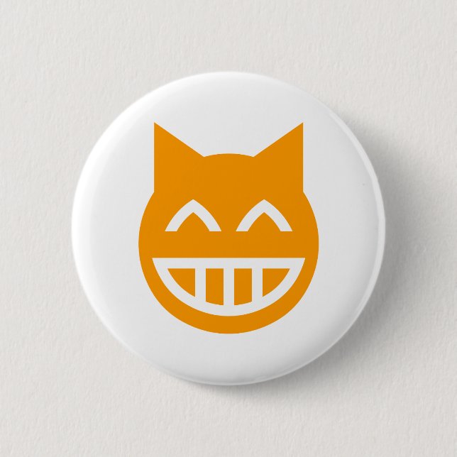 Badge Rond 5 Cm Grimacerie du chat d'Emoji (Devant)