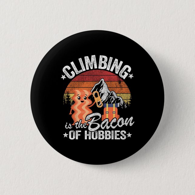 Badge Rond 5 Cm Grimpeur d'évolution de bloc rétro d'escalade de r (Devant)