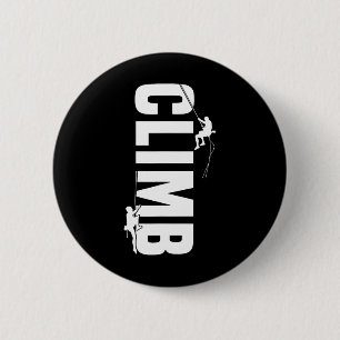 Badge Rond 5 Cm Grimpeur en plein air escalade sur rocher Boulderi