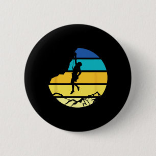 Badge Rond 5 Cm Grimpeur Montagne Loisirs Sportifs Boulder Rock Ré