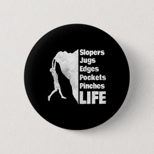 Badge Rond 5 Cm Grimpeur - Prises d'escalade - Grimpeur drôle