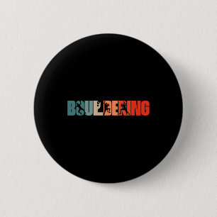 Badge Rond 5 Cm Grimpeur rétro de blocs Sports Escalade vintage bl