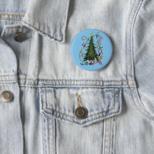 Badge Rond 5 Cm Grinch classique   Arbre de Noël