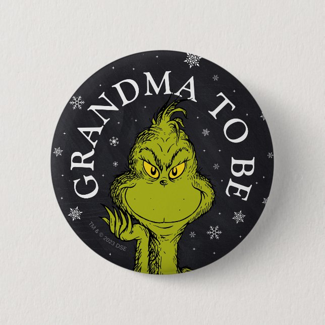 Badge Rond 5 Cm Grinch Tableau | Grand-mère en route (Devant)