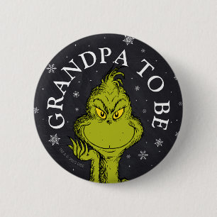 Badge Rond 5 Cm Grinch Tableau Noir Baby Shower Grand-père