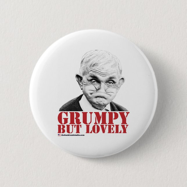 Badge Rond 5 Cm Grincheux mais beau (Devant)