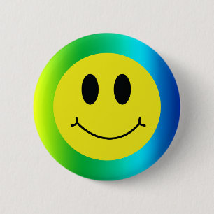 Badge Rond 5 Cm Grinning Face Classic Gradient Sourire Emoji