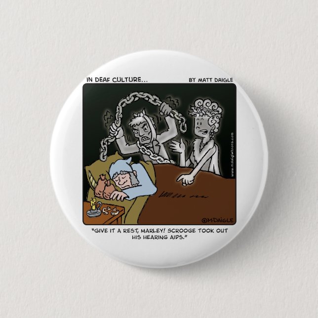 Badge Rond 5 Cm Grippe-sou sourd (Devant)