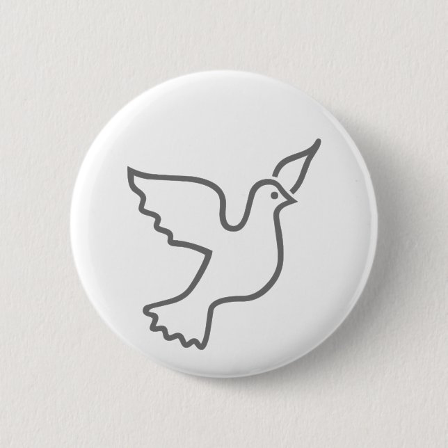 Badge Rond 5 Cm Gris de colombe de paix (Devant)
