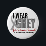 Badge Rond 5 Cm Gris d'usage du CANCER DU CERVEAU I pour quelqu'un<br><div class="desc">Des T-shirts et des cadeaux de soutien de cancer du cerveau avec le ruban gris de conscience de cancer du cerveau et le slogan de support JE PORTE LE GRIS POUR QUELQU'UN SPÉCIAL pour préconiser la conscience pour le cancer du cerveau et pour exprimer le soutien de la personne en...</div>