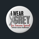 Badge Rond 5 Cm Gris d'usage du CANCER DU CERVEAU I pour quelqu'un<br><div class="desc">Des T-shirts et des cadeaux de soutien de cancer du cerveau avec le ruban gris de conscience de cancer du cerveau et le slogan de support JE PORTE LE GRIS POUR QUELQU'UN SPÉCIAL pour préconiser la conscience pour le cancer du cerveau et pour exprimer le soutien de la personne en...</div>