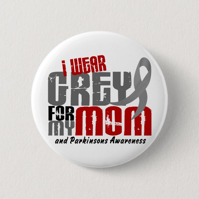 Badge Rond 5 Cm GRIS d'USAGE du :maladie de Parkinson I POUR MA (Devant)