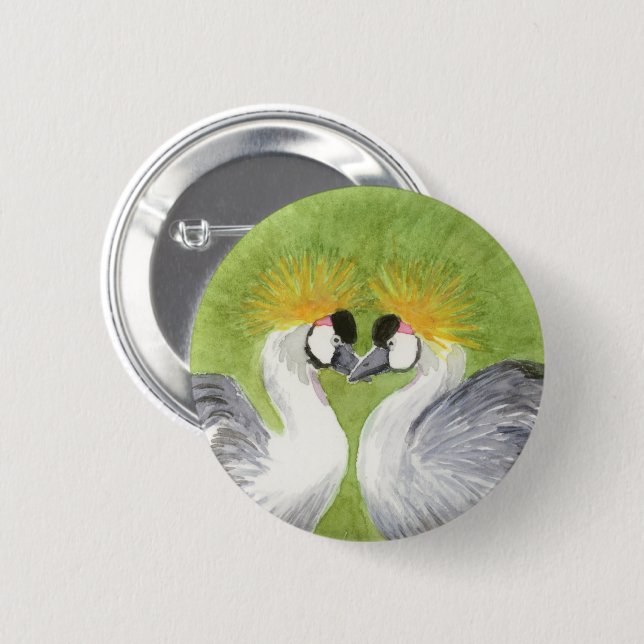 Badge Rond 5 Cm Gris Gris Crowne (Devant & derrière)