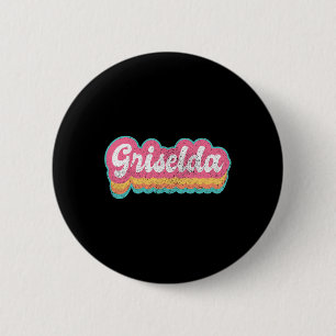 Badge Rond 5 Cm Griselda Prénom Fille Vintage les années 70 80s Pe