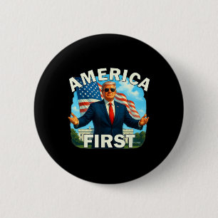 Badge Rond 5 Cm Gritty Bold Rétro Slogan politique Amérique d'abor