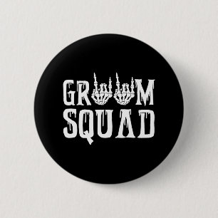 Badge Rond 5 Cm Groom éffrayant Squad Mariage gothique Halloween B