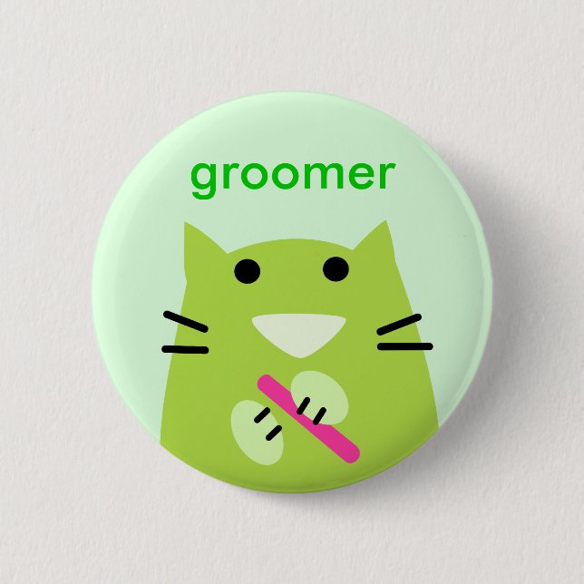 Badge Rond 5 Cm Groomer d'animal familier (Devant)