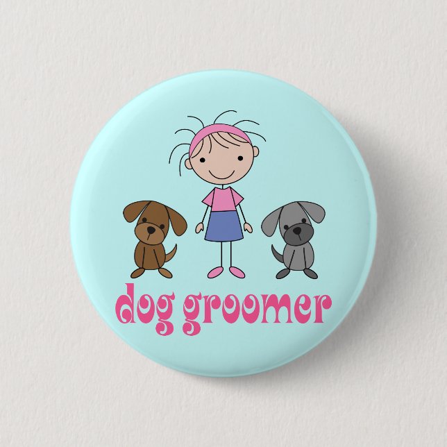Badge Rond 5 Cm Groomer de chien de profession d'animal familier (Devant)