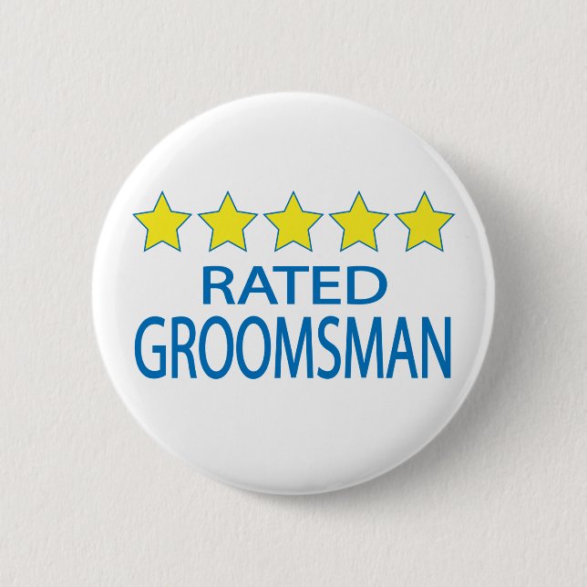 Badge Rond 5 Cm Groomsman cinq étoiles (Devant)