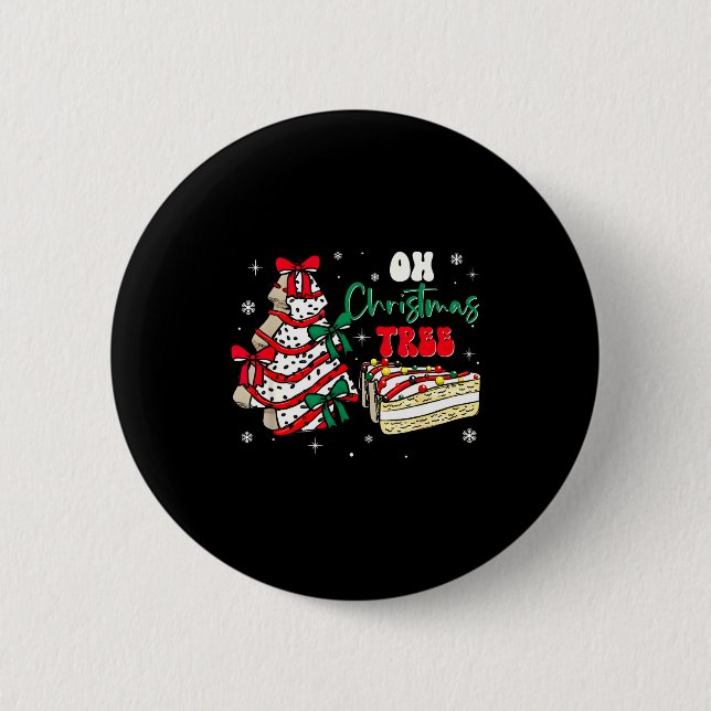 Badge Rond 5 Cm Groovy Oh Christmas Tree Cakes Debbie Becky Jen Ca (Devant)