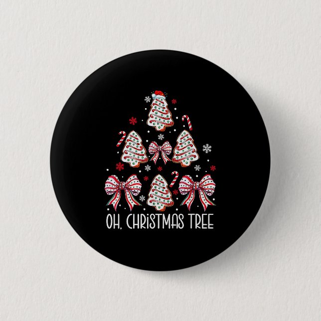 Badge Rond 5 Cm Groovy Oh Christmas Tree Cakes Debbie Becky Jen Ca (Devant)