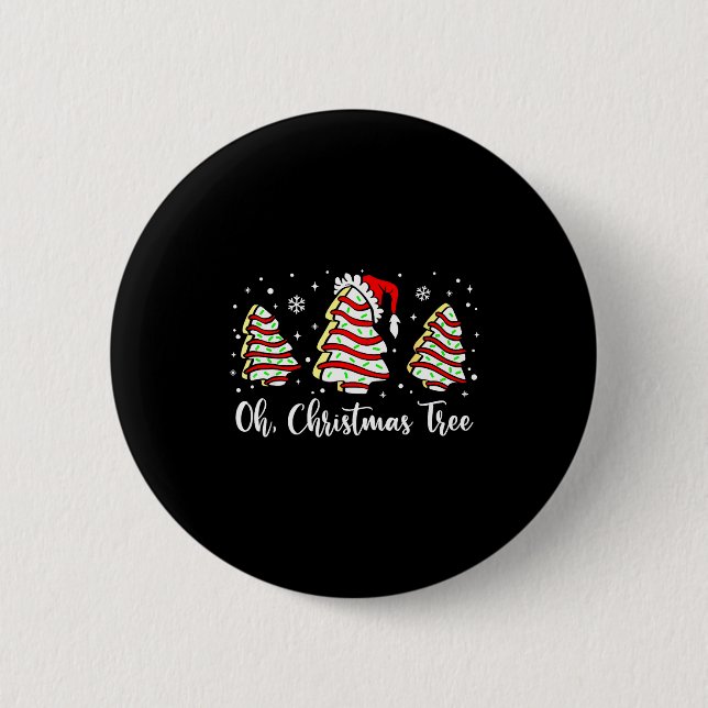 Badge Rond 5 Cm Groovy Oh Christmas Tree Cakes Debbie Becky Jen Ca (Devant)