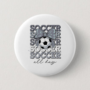 Badge Rond 5 Cm Groovy Soccer Coquette Bow Filles Femmes Soccer To