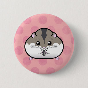Badge Rond 5 Cm Gros hamster nain russe