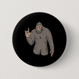 Badge Rond 5 Cm Gros pied Asl Gesture main Sourde perte d'audition