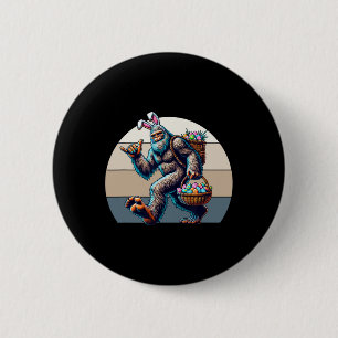 Badge Rond 5 Cm Gros Pied Avec Des Oreilles De Lapin Volant Un Bys