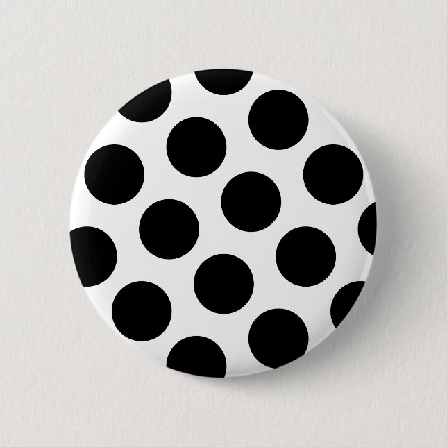 Badge Rond 5 Cm Gros points noirs diagonaux (Devant)