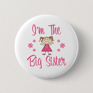 Badge Rond 5 Cm Grosse fille rose Sis