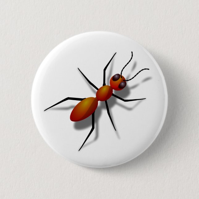 Badge Rond 5 Cm Grosse fourmi rouge (Devant)